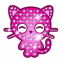 Chaton rose incrust� de strass bleu