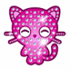 Chaton rose incrust� de strass bleu