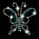 Papillon en strass gris scintillant