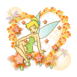 La f�e Clochette dans un coeur de fleurs