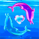 Dauphins amoureux n�on