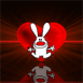 Lapin amoureux qui bondit