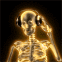 DJ Squelette n�on orange