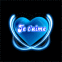 Coeur n�on bleu "Je t'aime" et halo