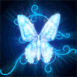Un papillon bleu qui scintille et vole