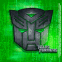 Transformers: m�tallique sur fond vert