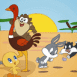 B�b�s Looney Tunes avec une autruche