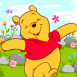 Winnie l'ourson danse dans le jardin