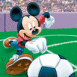 Mickey fon�ant vers les buts