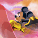 Mickey surfeur sur fond rose