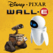 Wall-E et Eve sur fond jaune
