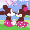 Mickey et Minnie devant le mont Fuji
