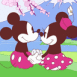 Mickey et Minnie devant le mont Fuji