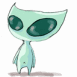 Alien aux yeux verts