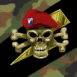 Cr�ne portant un b�ret rouge