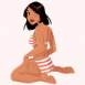 Baigneuse � genou
