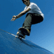 Skateur sur la rampe