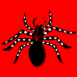 Araign�e venimeuse sur fond rouge