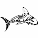 Tatouage requin tribal, fond blanc