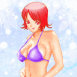 Fille en bikini violet