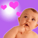 B�b� et coeurs mauves