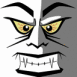 Visage bicolore blanc et gris