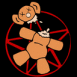 Ours en peluche dans un pentacle