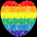 Coeur arc-en-ciel scintillant