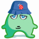Monstre vert p�le avec un bob