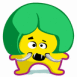 Monstre jaune aux cheveux verts