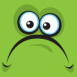Visage triste vert