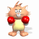 Chat 3D boxeur