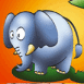 El�phant pr�s d'un palmier