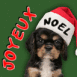 Chiot bougon souhaitant joyeux noël