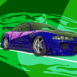Voiture de sport tuning sur fond vert