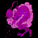 Dragon rose dans un nuage
