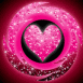 Coeur rose scintillant
