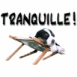 Chiot sur un transat "Tranquille!"