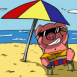 Cochon sur la plage