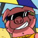 Cochon sur la plage zoom�