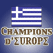 Drapeau grec "champions d'Europe", fond d�grad�