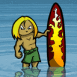 Surfeur dans l'eau