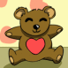 Nounours avec un coeur, fond papier peint