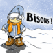 Enfant en habits de No�l "Bisous!"