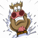 Vache sur une luge