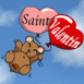 Nounours emport� par des coeurs "Saint Valentin"
