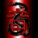 Dragon dans id�ogramme sur fond noir et rouge