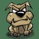 Chien m�chant sur fond vert
