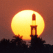 Coucher de soleil derri�re un minaret (Maldives)