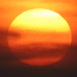 Coucher de soleil brumeux zoom�